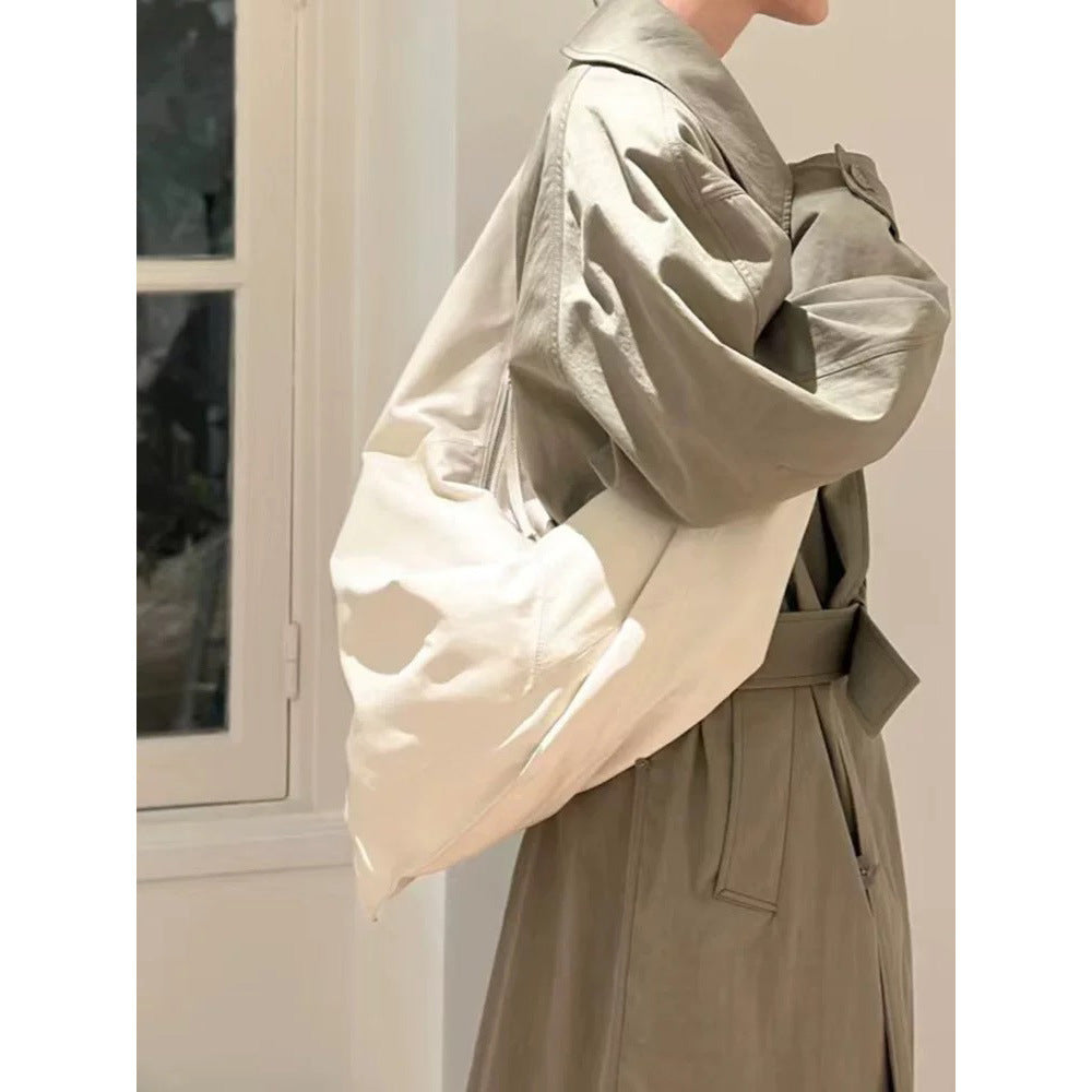 Sheepskin Scarf Dark Cold Style Croissant Crossbody Bags