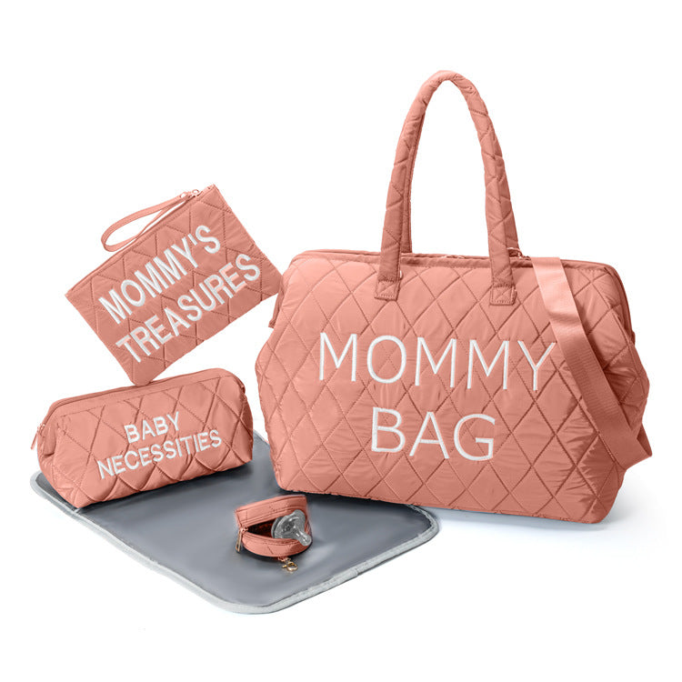 Rhombus Embroidered Mummy Waterproof Large Capacity Bags