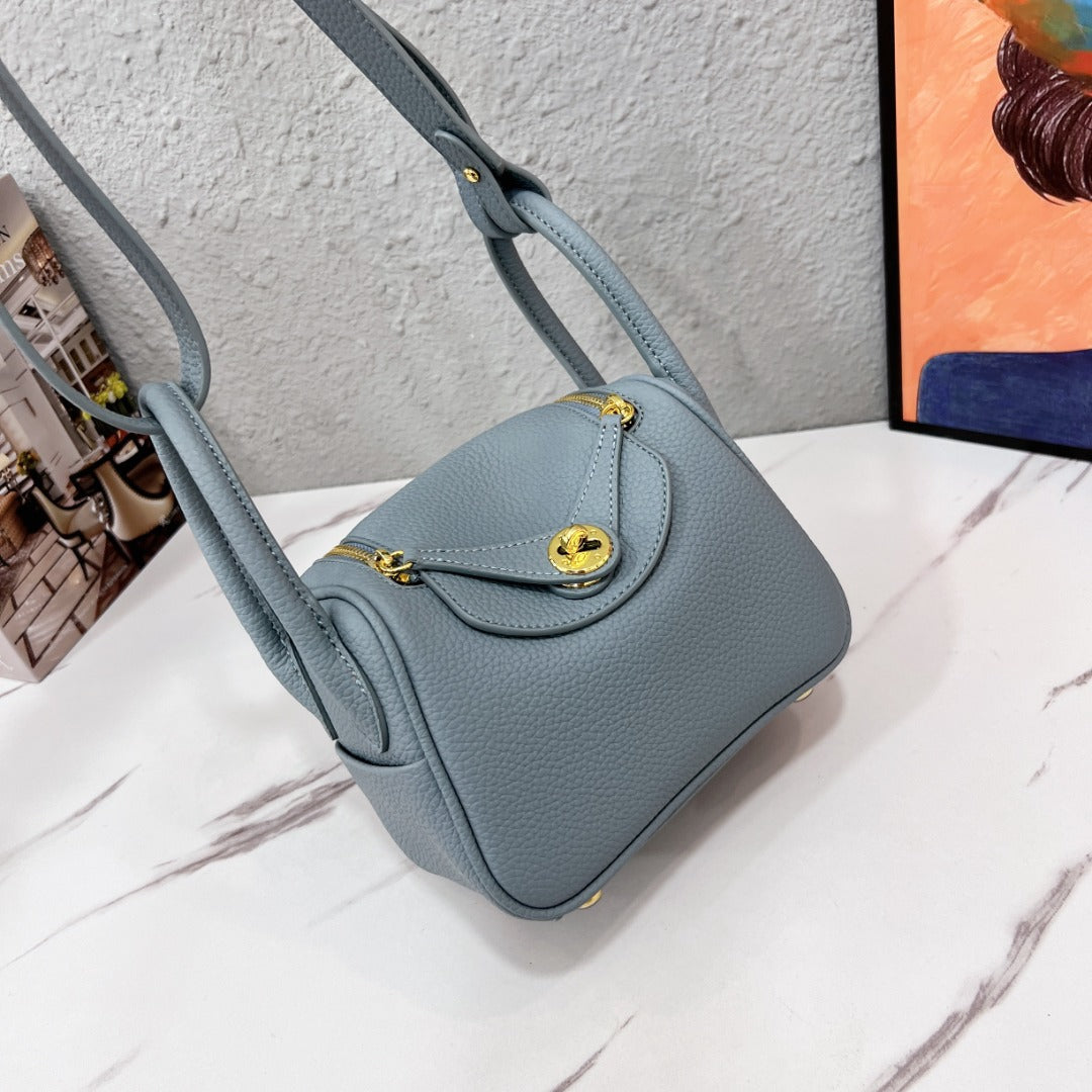 Women's Doctor Genuine Leather Mini Pillow Portable Bucket Bags