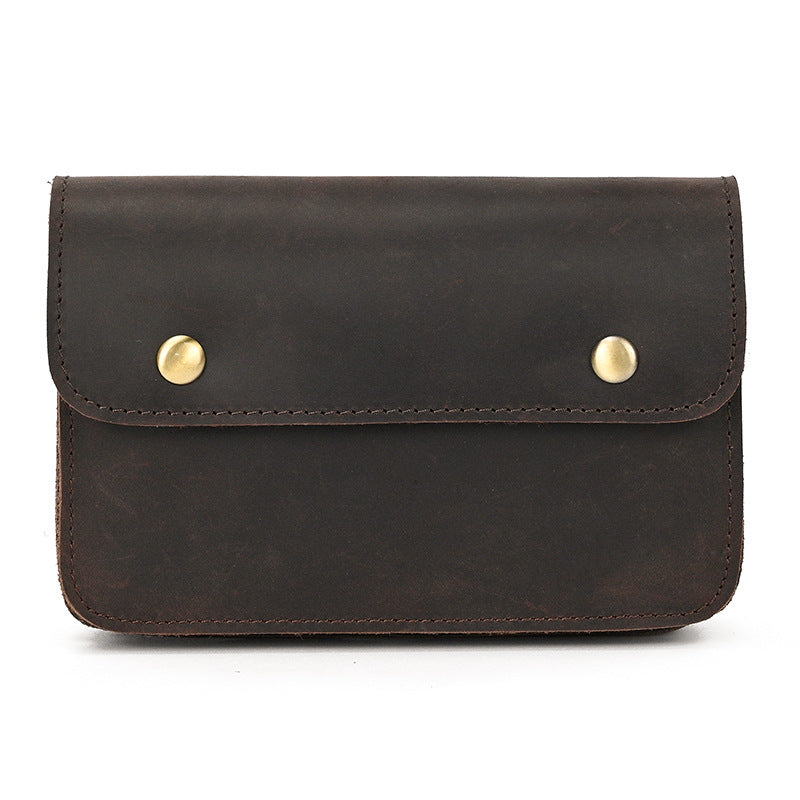 Men's Retro Crazy Horse Leather Cowhide Mobile Men's Waist Packs