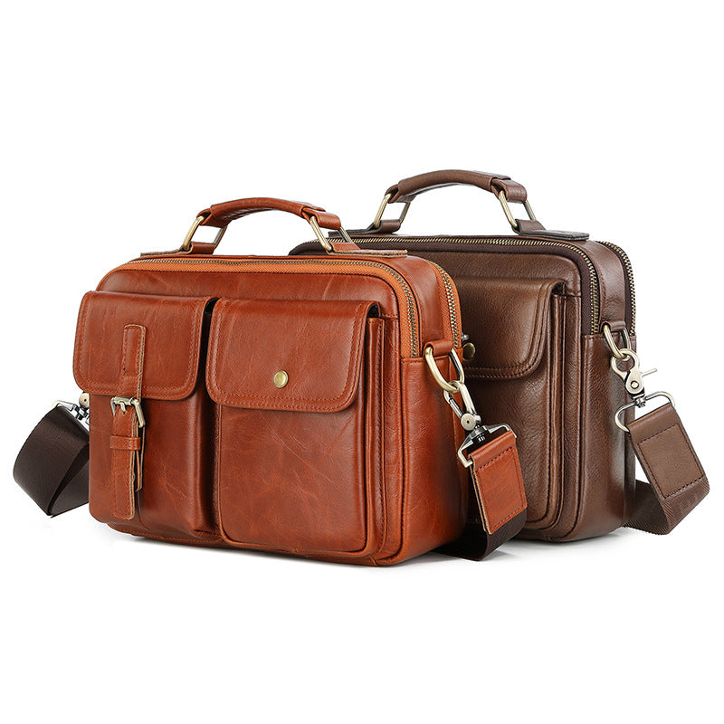 Men's Genuine Leather Top Layer Cowhide Men's Handbags