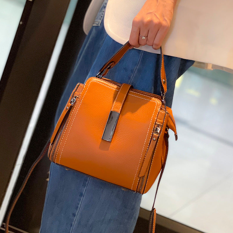 Layer Cowhide Portable Four-way Service Cross Shoulder Bags