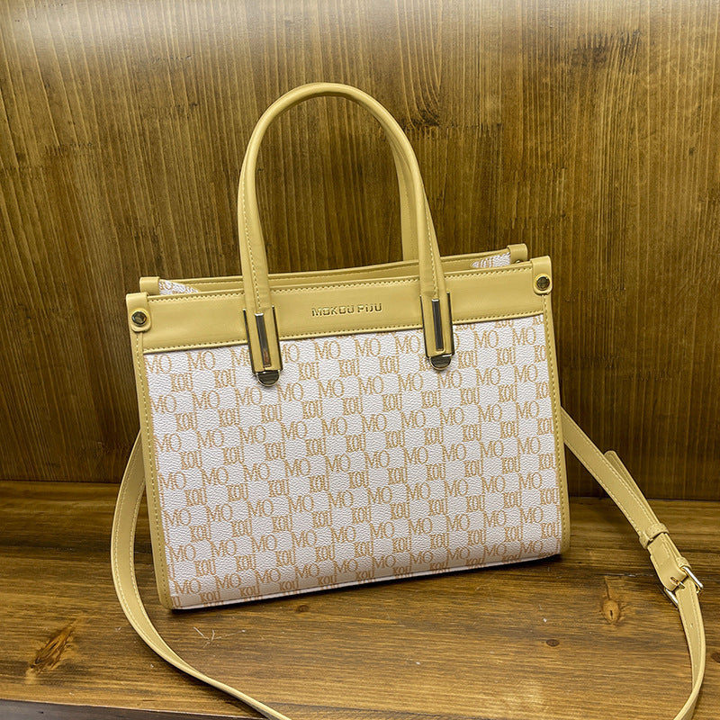 Women's Tide Vintage Letter Print Commute Handbags