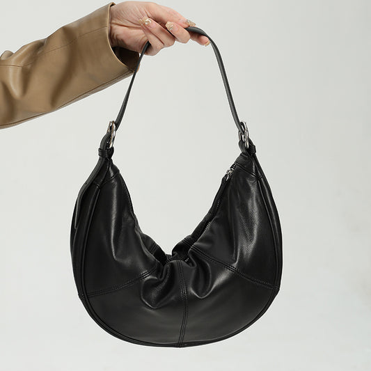Women's Genuine Leather Cloud Design Underarm High Armpit Bags