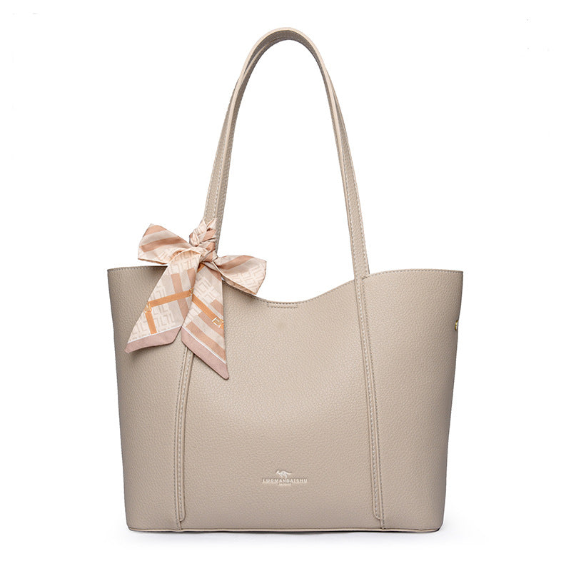 Women's Large Capacity Retro Solid Color Silk Shoulder Bags