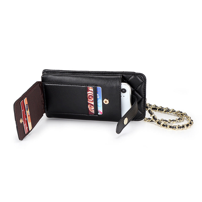Women's Classic Style Rhombus Vertical Mobile Chain Phone Bags