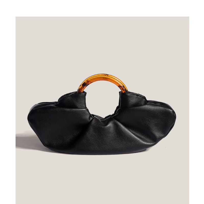 Niche Horn Acrylic Female Pleated Cloud Shoulder Bags
