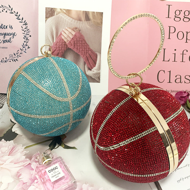 Round Basketball Dinner Ball Fashion Clutch Sweet Lady Cosmetic Bags
