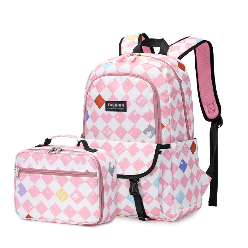 Wind Two-piece Plaid Sweet Lady High Backpacks