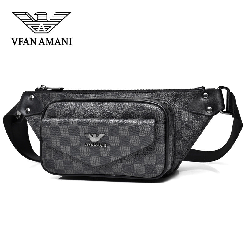 Men's Luxury Authentic Leather Tactile Feel Fashion Men's Chest Bags