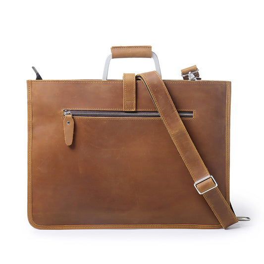 Men's Horse Leather Horizontal Business File Vintage First Men's Handbags