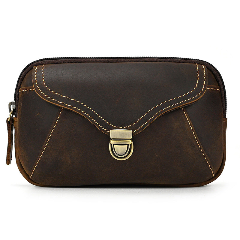Men's Horse Leather Retro Flip Release First Layer Men's Waist Packs