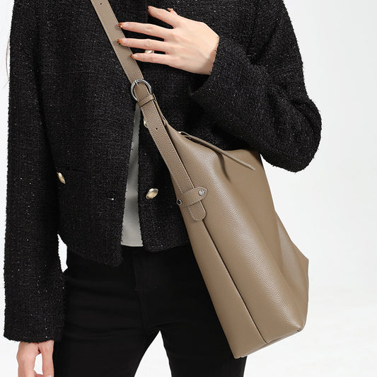 Women's First Layer Cowhide Big Leather Large Crossbody Bags