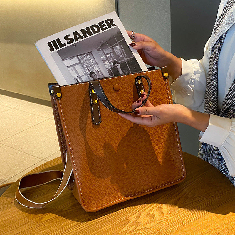 Women's Genuine Leather Large Capacity Commute Niche Handbags