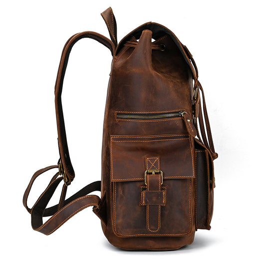Men's Retro Crazy Horse Leather Business Computer Backpacks