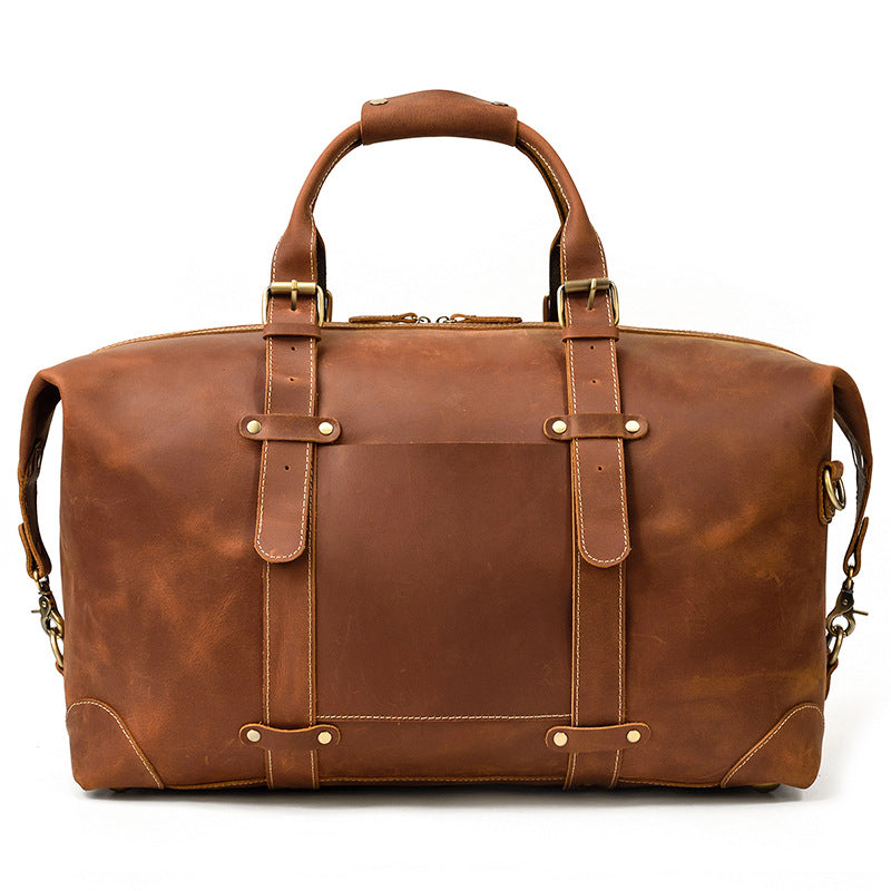 Men's Traveling Crazy Horse Leather Vintage Fitness Luggage