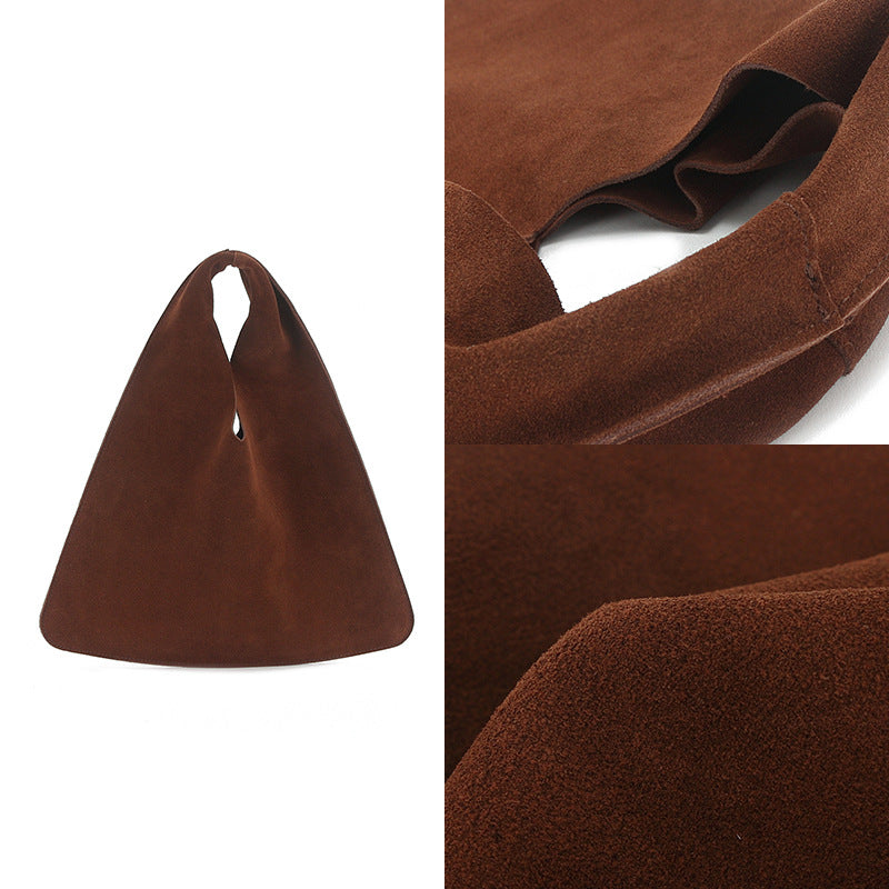 Matte Cowhide Triangle Size Wrist Fashionable Shoulder Bags