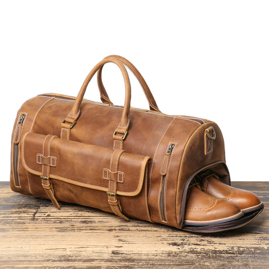 Crazy Horse Leather Portable Large Capacity Travel Bags