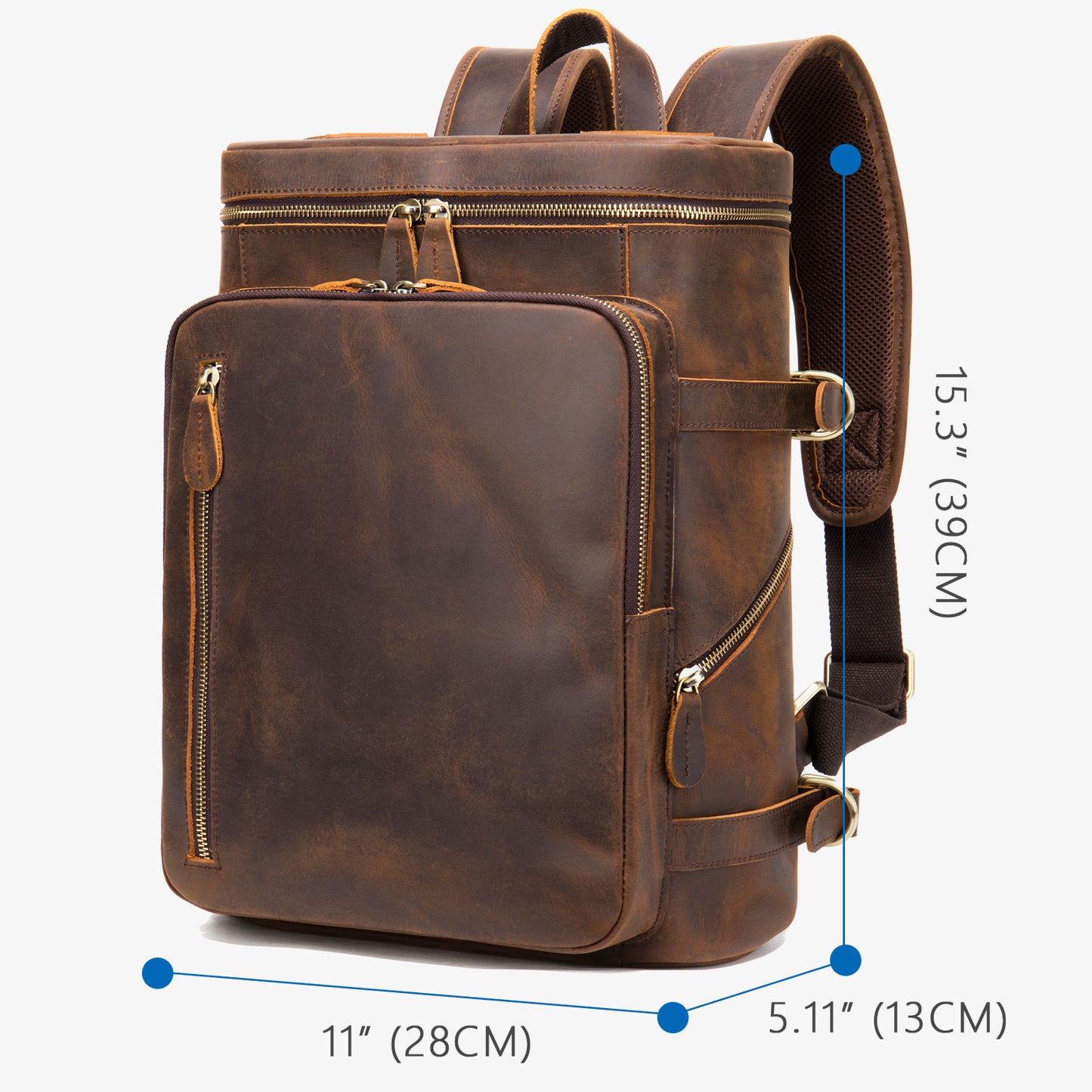 Men's Elegant Slouchy Large Capacity Leather Backpacks