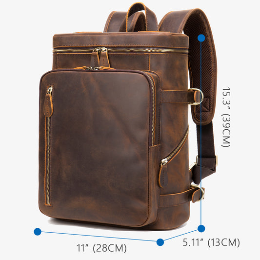 Men's Elegant Slouchy Large Capacity Leather Backpacks