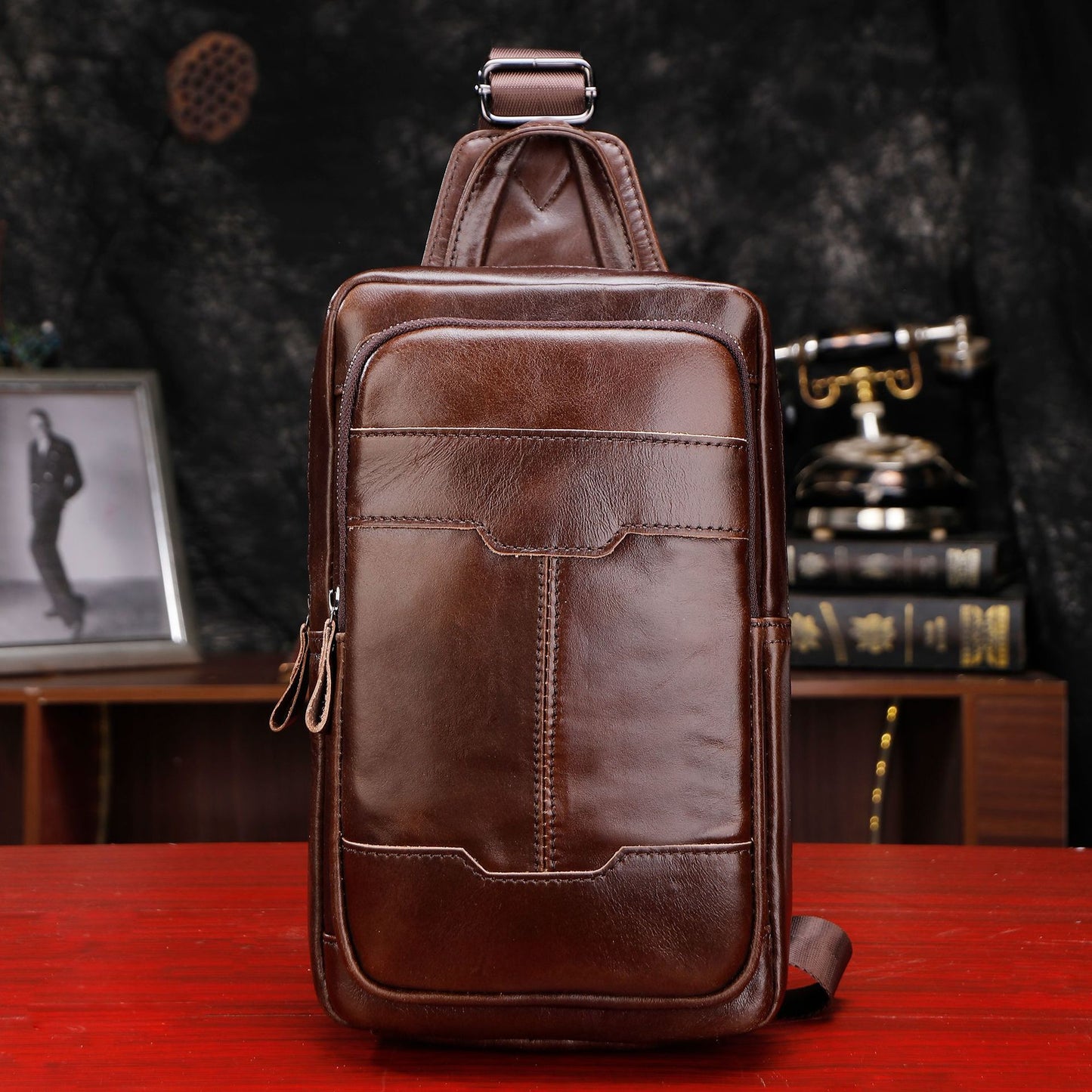 Men's Genuine Leather Fashion First Layer Cowhide Bags