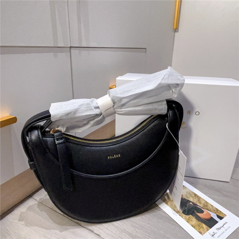 Women's French Design Selenodont Genuine Leather Underarm Shoulder Bags