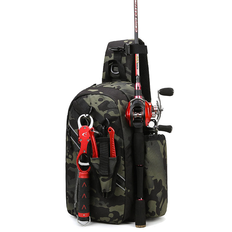 Men's Fishing Camouflage Tactics Cycling Fashion Single Men's Chest Bags