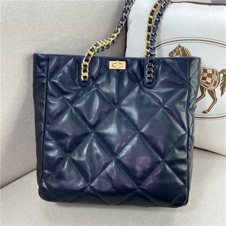 Black Gold Classic Style Rhombus Chain Shoulder Bags