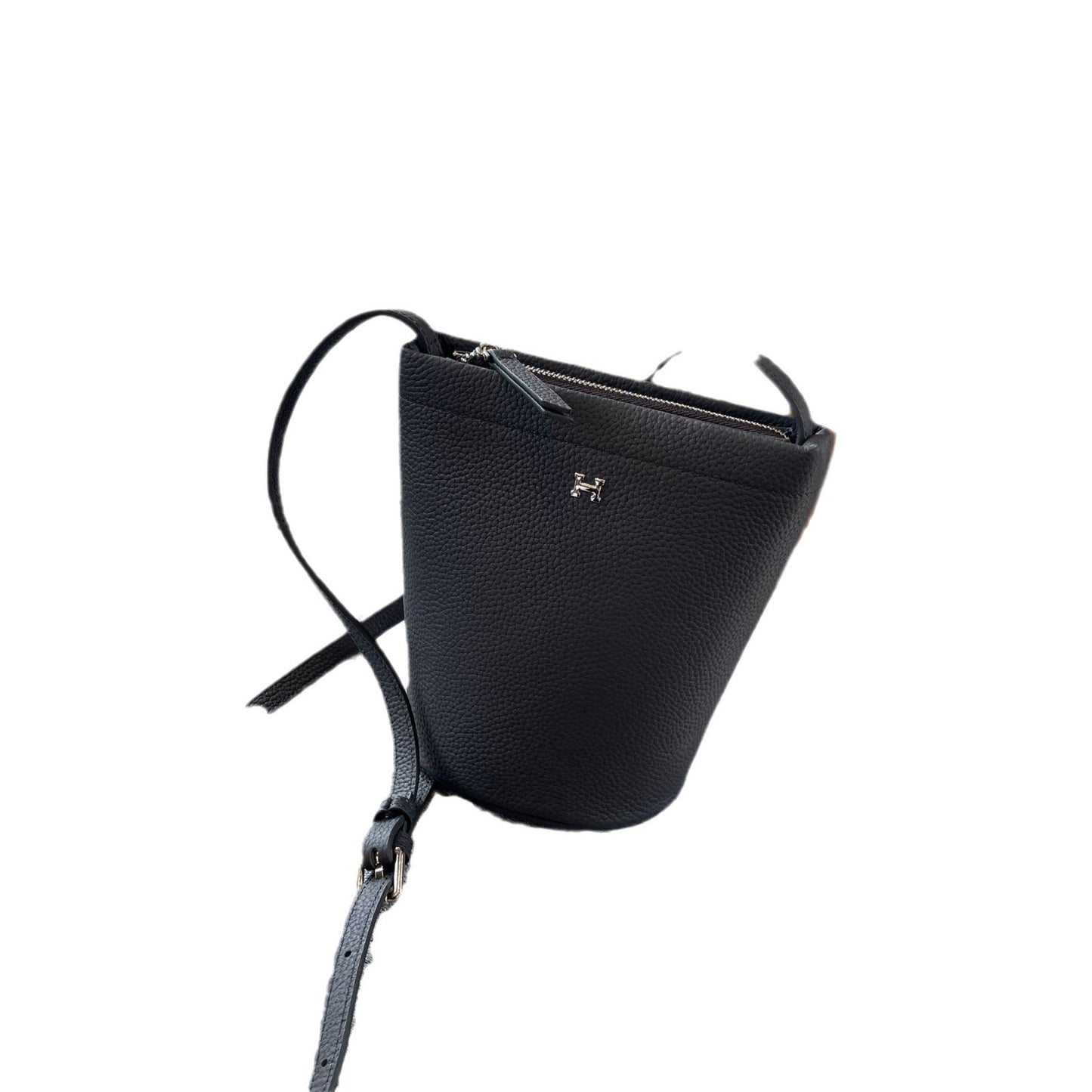 Women's Top Layer Leather Mini Portable Lychee Bucket Bags