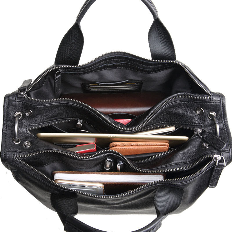 Men's Innovative Versatile Business Sheepskin Woven Men's Briefcases
