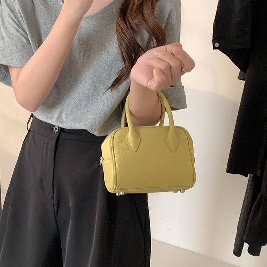 Women's First Layer Cowhide Boston Genuine Leather Handbags