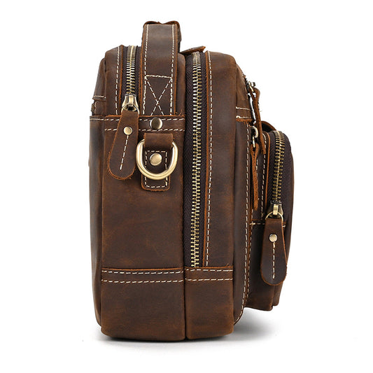 Men's Retro Crazy Horse Leather Flat Men's Briefcases