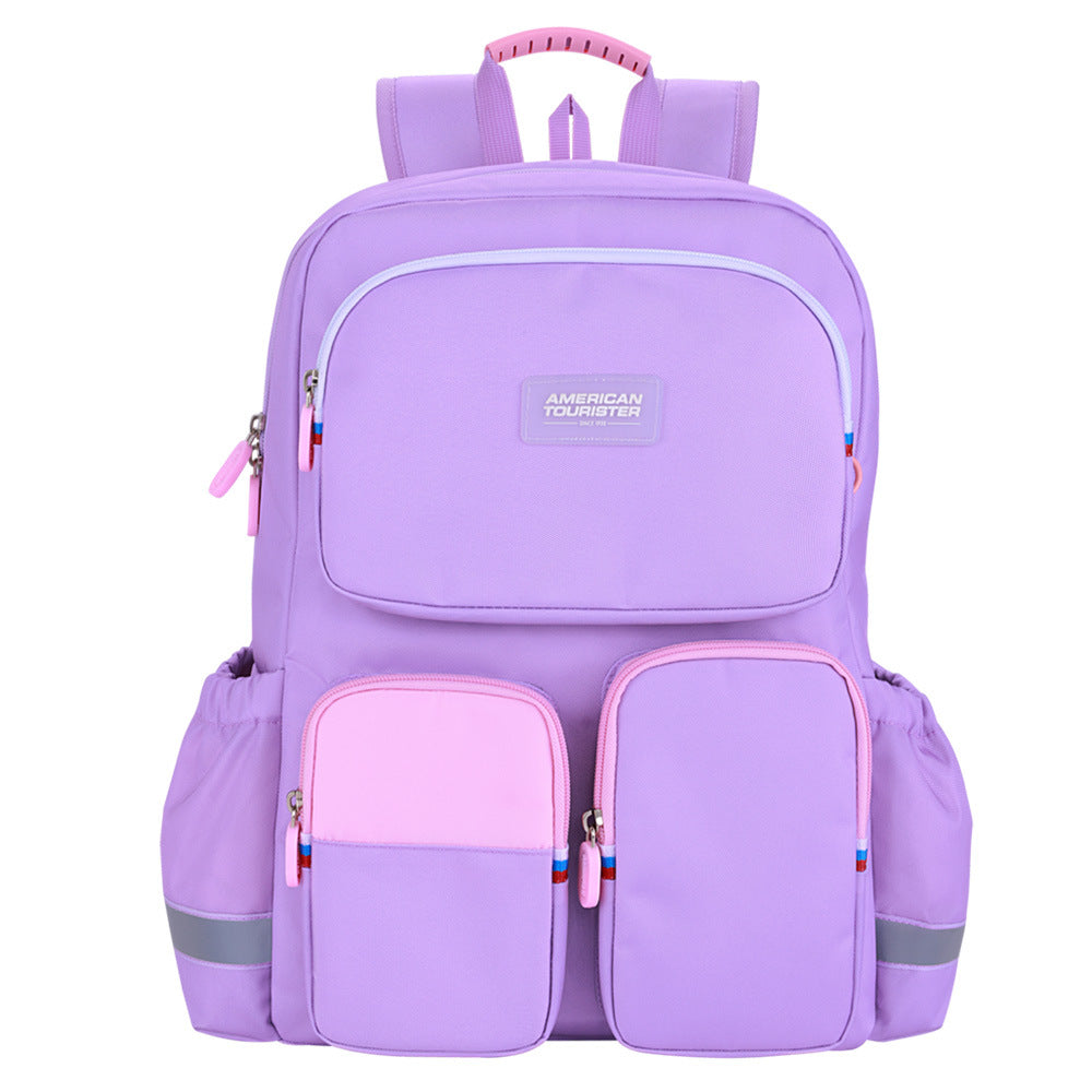 American Boys Lightweight Waterproof Burden Reduction Spine Elementary School Students' Schoolbags