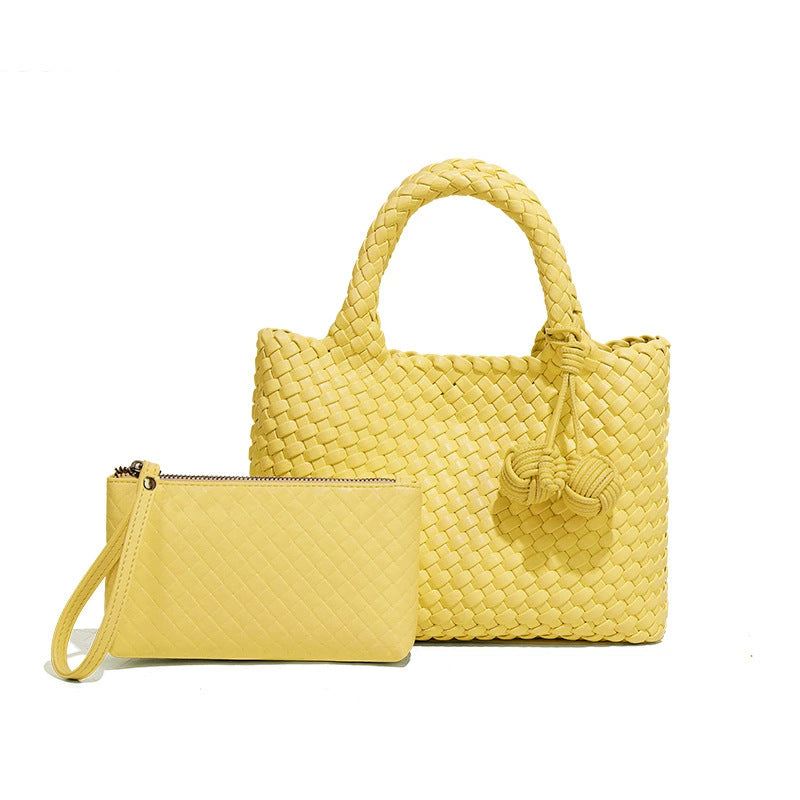 Women's Texture Hand-woven Fashionable Stylish Pairs Of Hand-held Handbags
