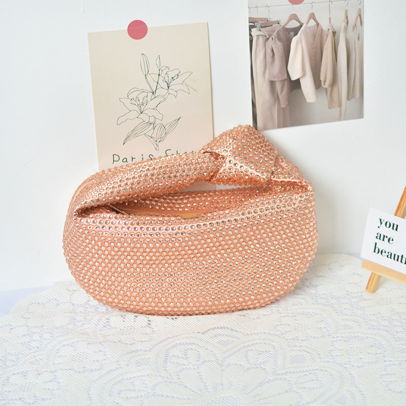 Unique Niche Talk Diamond Knotted Dumpling Emerald Handbags