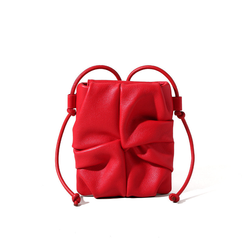 Women's Leather Design Mini Simple First Layer Shoulder Bags