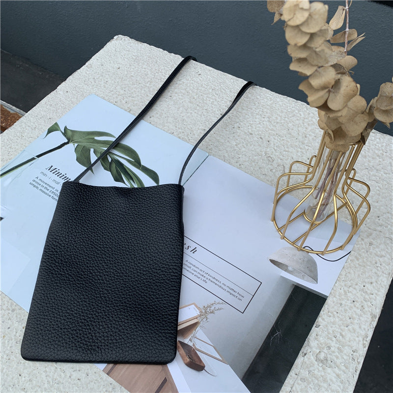Women's Leather Simple First Layer Cowhide Korean Phone Bags