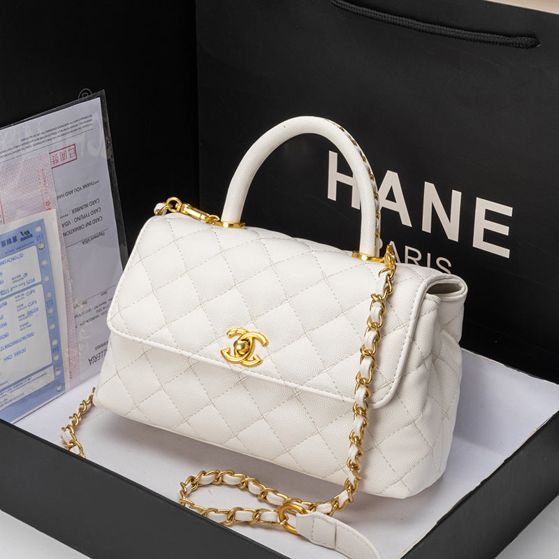 Women's Fashion High-grade Classic Style Rhombic Bean Handbags