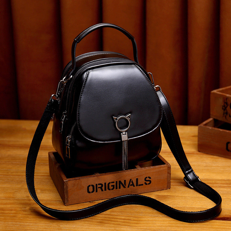 Women's Retro Oil Wax Skin Korean Fashion Backpacks