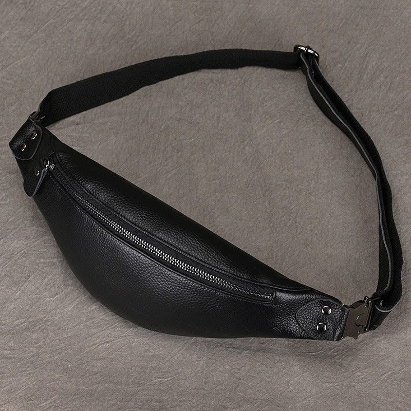 Men's Durable Retro Crazy Horse Leather Men's Chest Bags