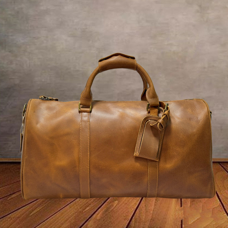 Women's & Men's & Genuine Leather Portable Fitness Travel Bags