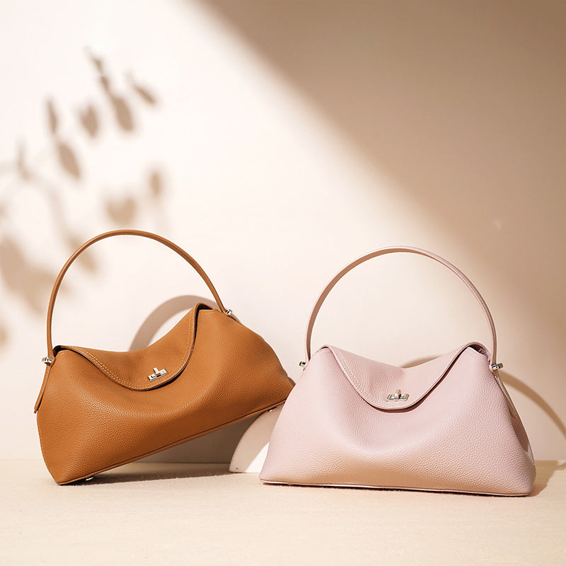 Women's Cowhide Large Capacity Niche High-grade Leather Handbags