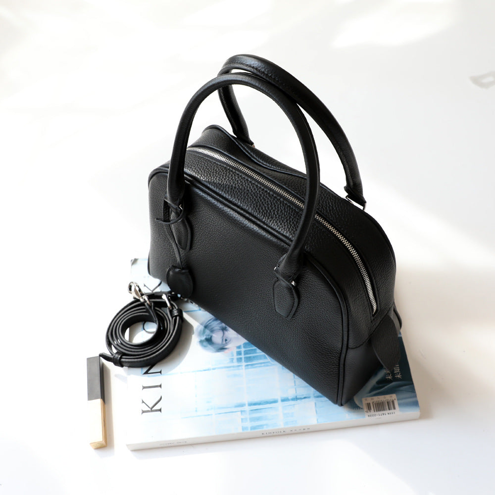 Women's High-grade First Layer Cowhide Bowling Chloe Handbags