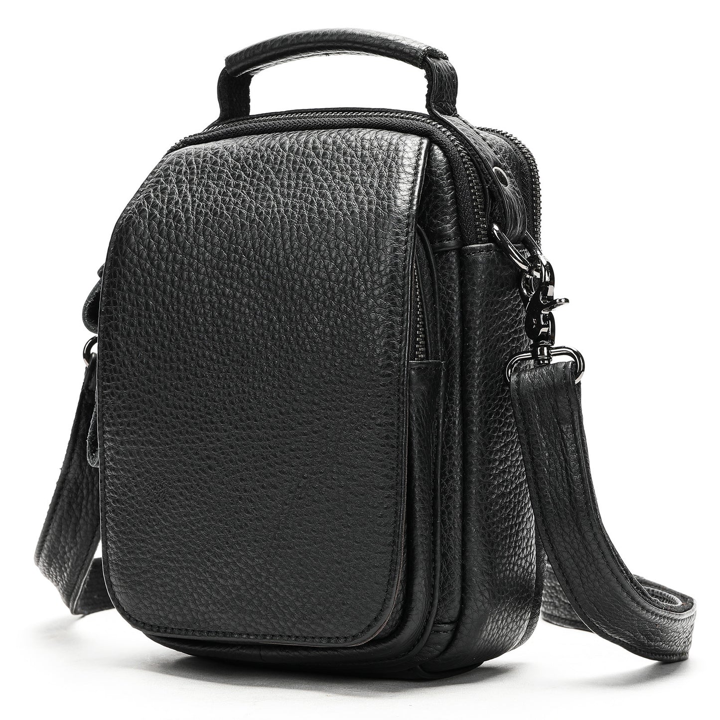 Men's Genuine Leather Vertical Leisure First Layer Men's Messenger Bags