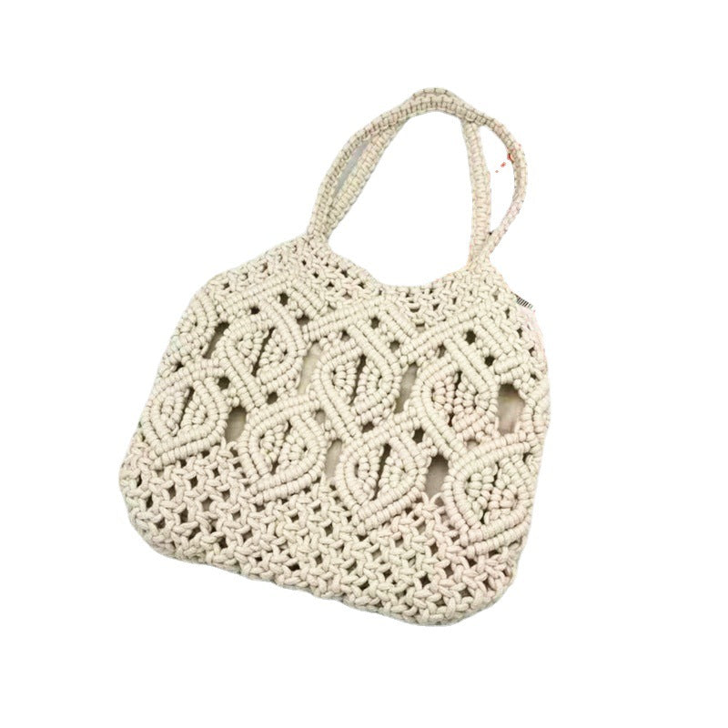 Women's High Quality Cotton Rope Braided Artistic Shoulder Bags