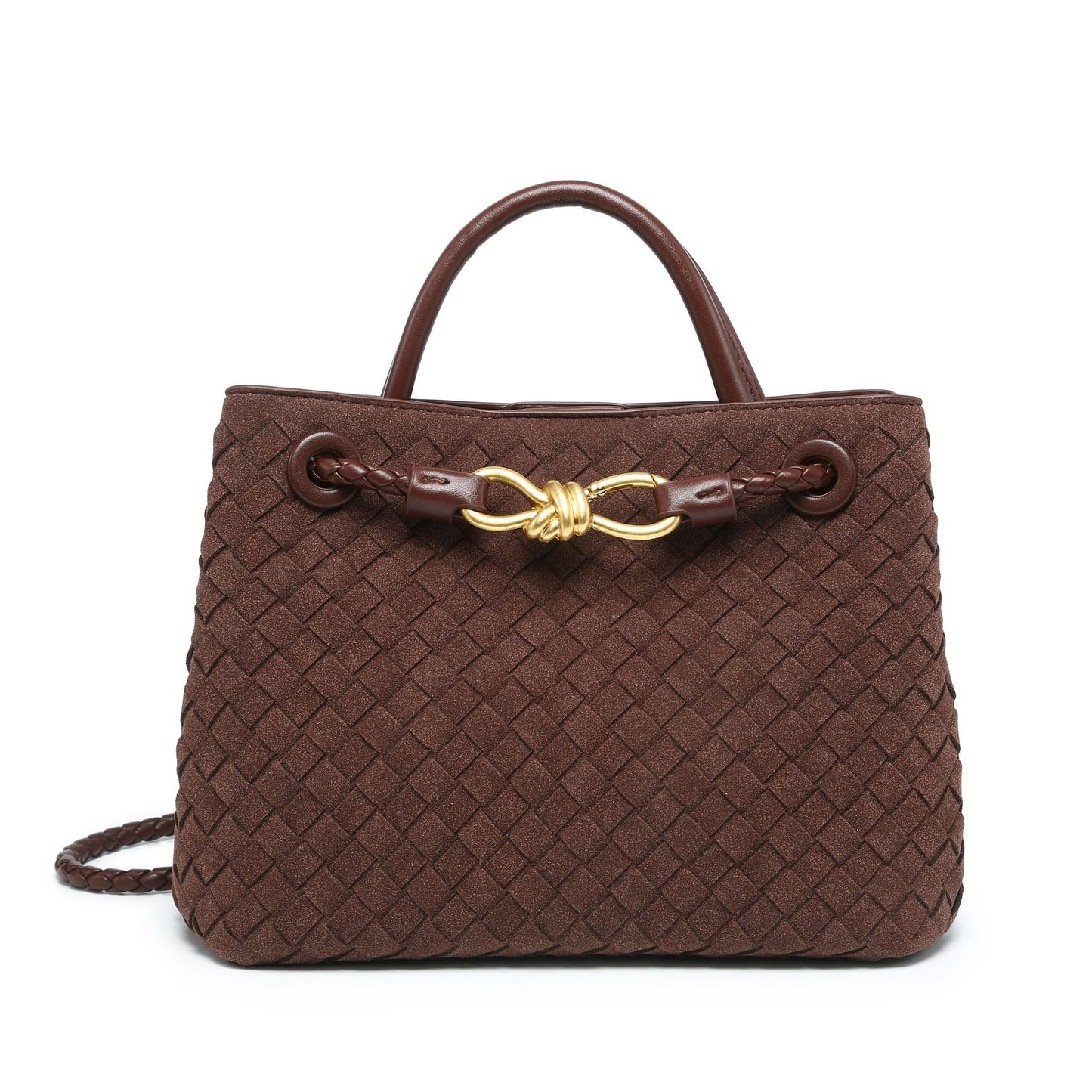 Women's Suede Frosted Woven Portable Metal Butterfly Tote Bags