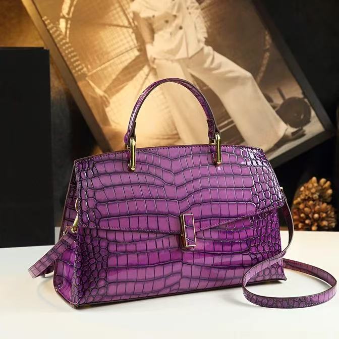 High Fashion Alligator Print Genuine Leather Crossbody Bags