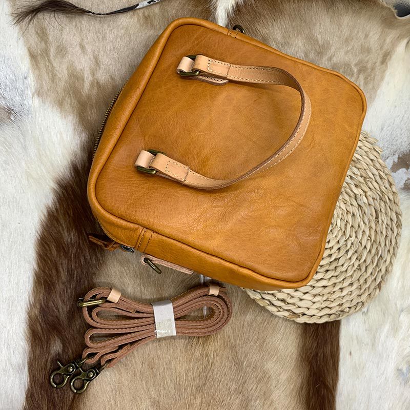 Tanning Leather Niche Retro Commuter Genuine Shoulder Bags