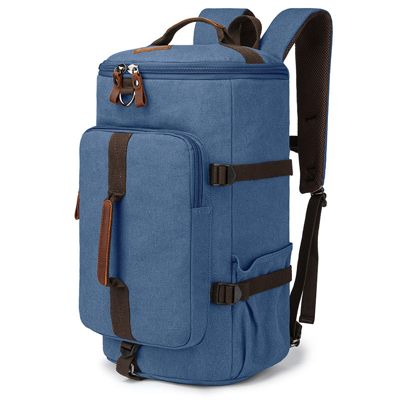 Retro Canvas Large Capacity Cylinder Unisex Backpacks