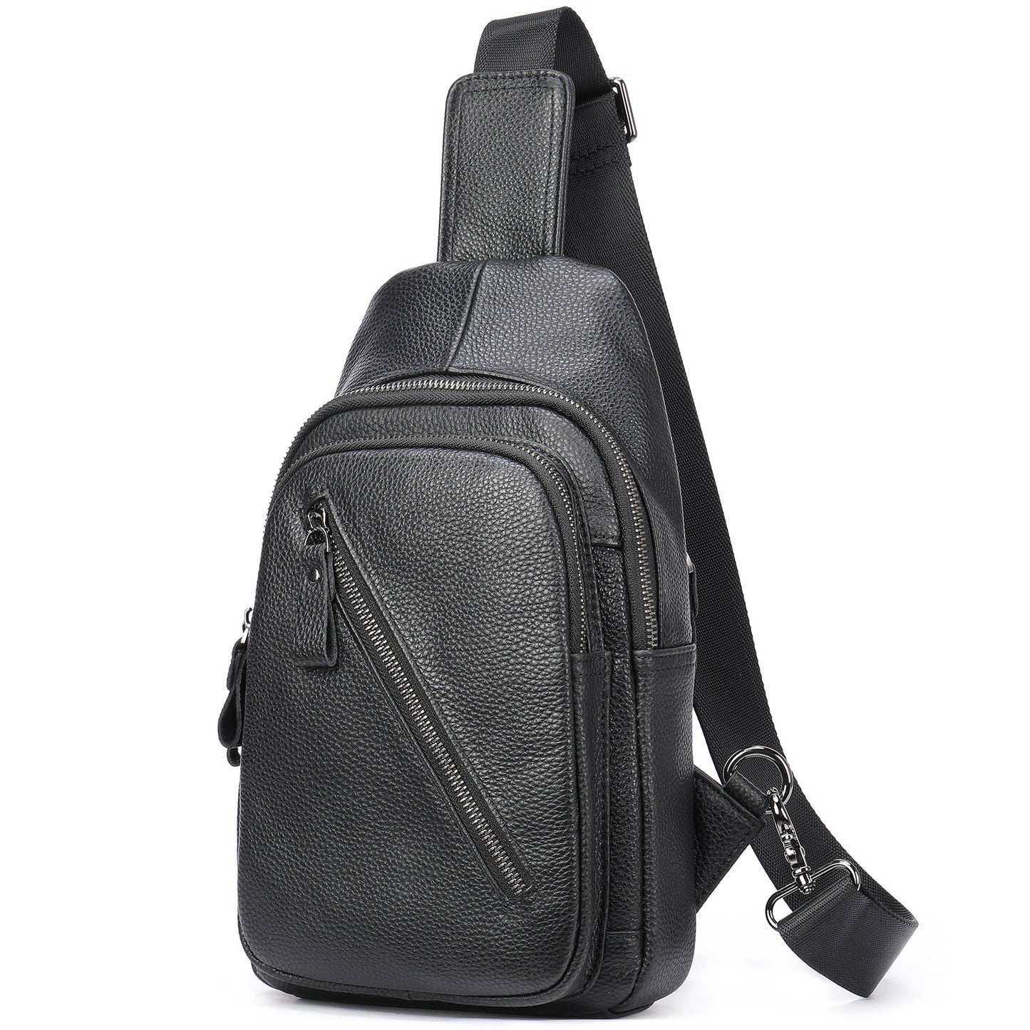 Men's Genuine Leather First Layer Cowhide Business Men's Chest Bags